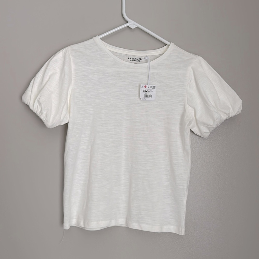 Reserved girls white shortsleeve puff tee
